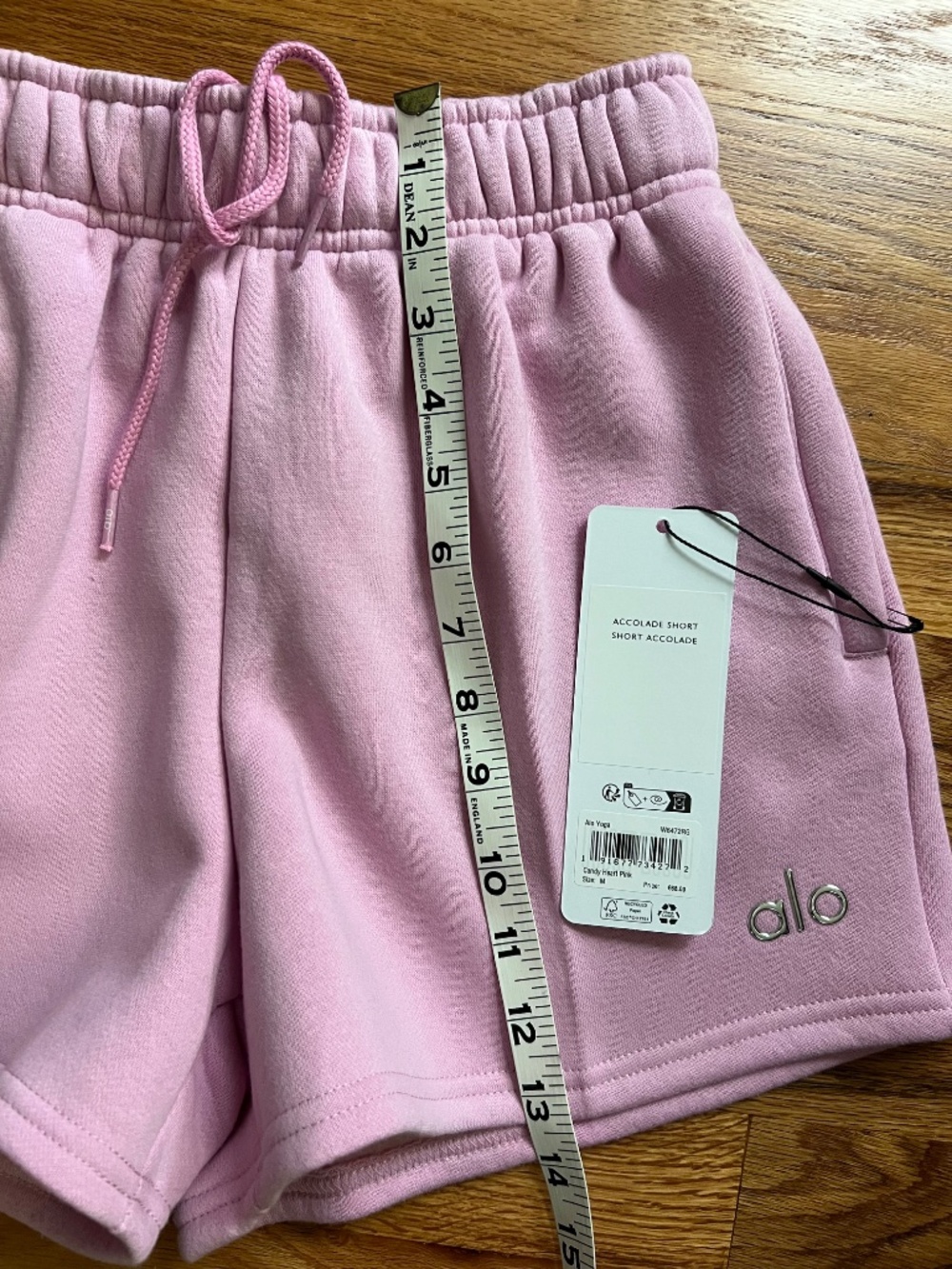 Alo Yoga Accolade Candy Heart Pink lounge shorts women M/XS/*DUPLICATE* NWT - Picture 5 of 10